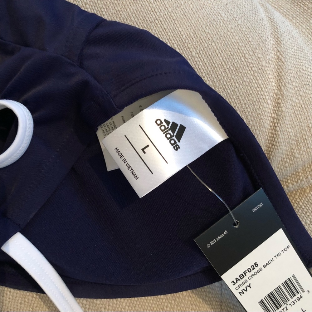 New ADIDAS Criss Cross Sexy Navy Bikini Top - Picture 7 of 8